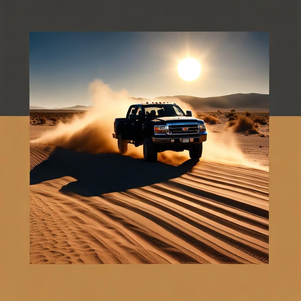 Dusty Desert Truck on a Dirt Road