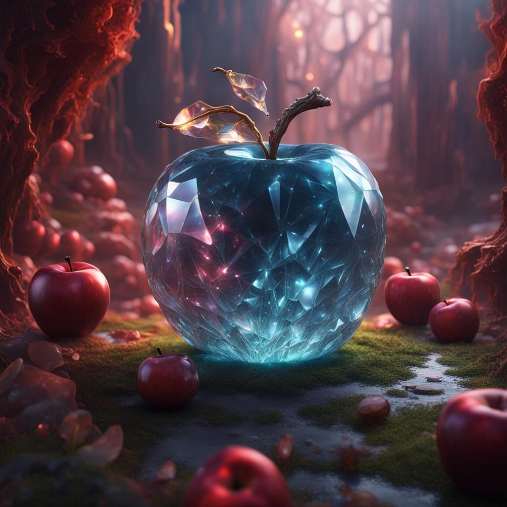 Detailed Crystal Apple Matte Painting in 8K