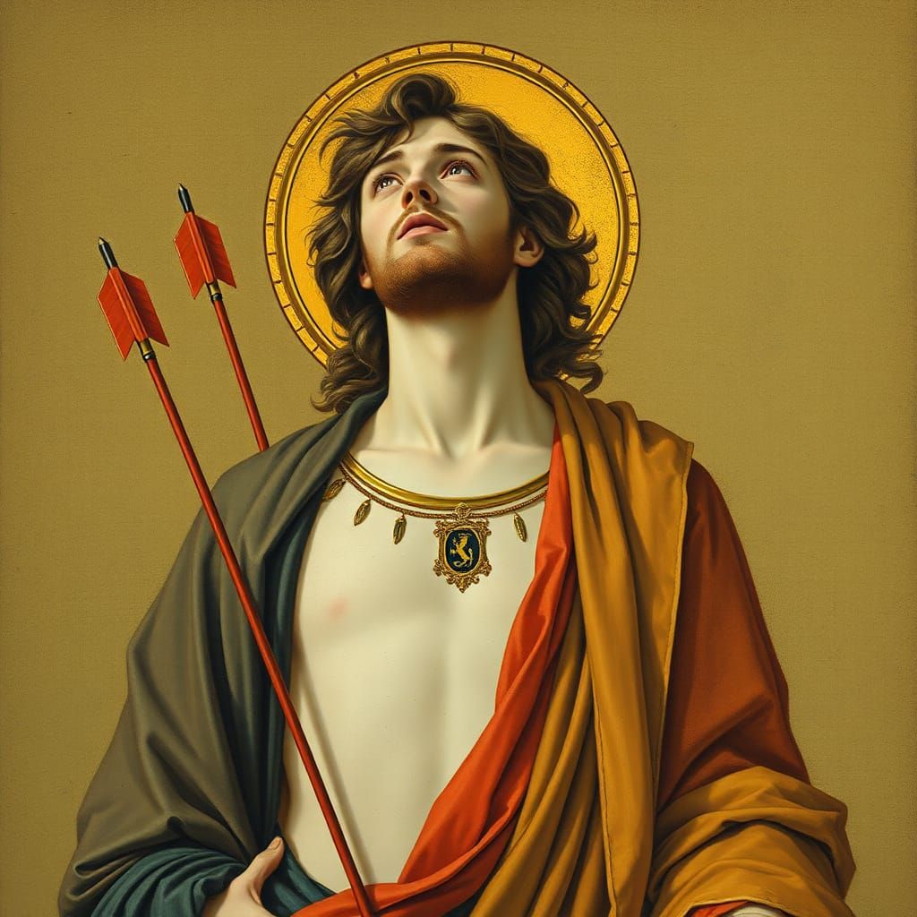 Saint Sebastian in the Style of Gustav Klimt