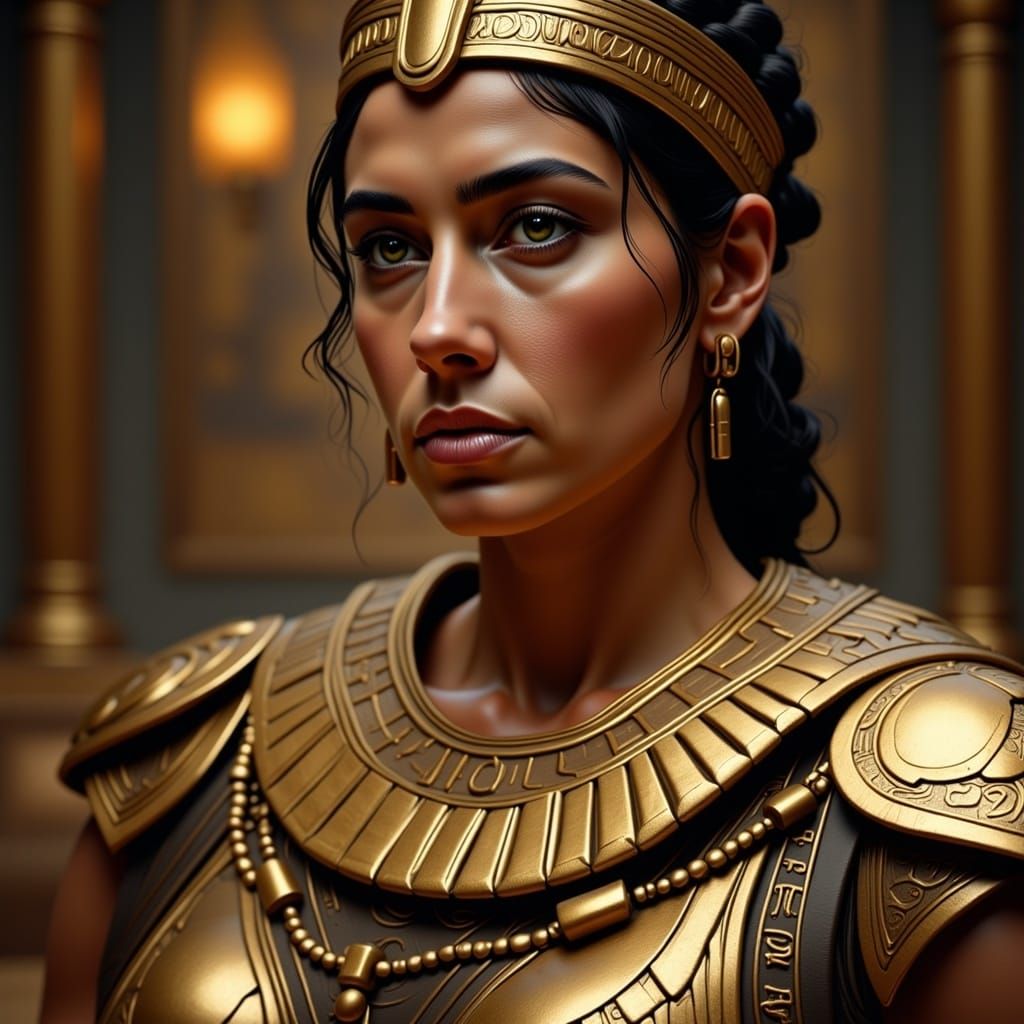 Cleopatra in Cyberpunk Armor: Digital Hieroglyphics