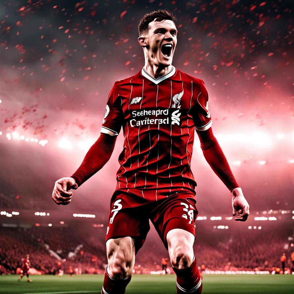 Andy Robertson Lifts Premier League Trophy