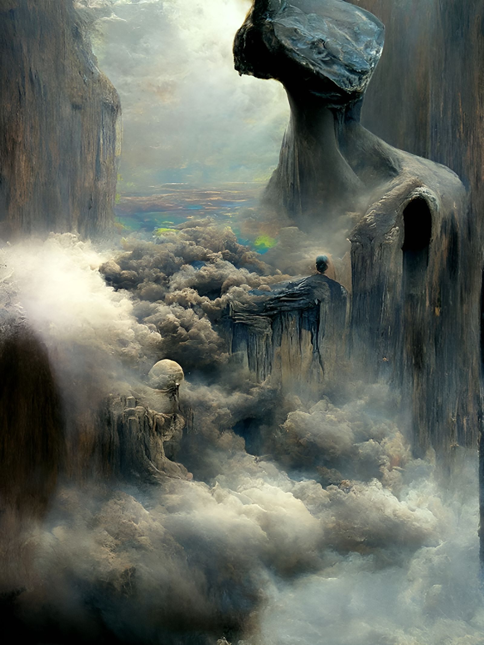 Surreal Ethereal Landscape in Beksiński Style