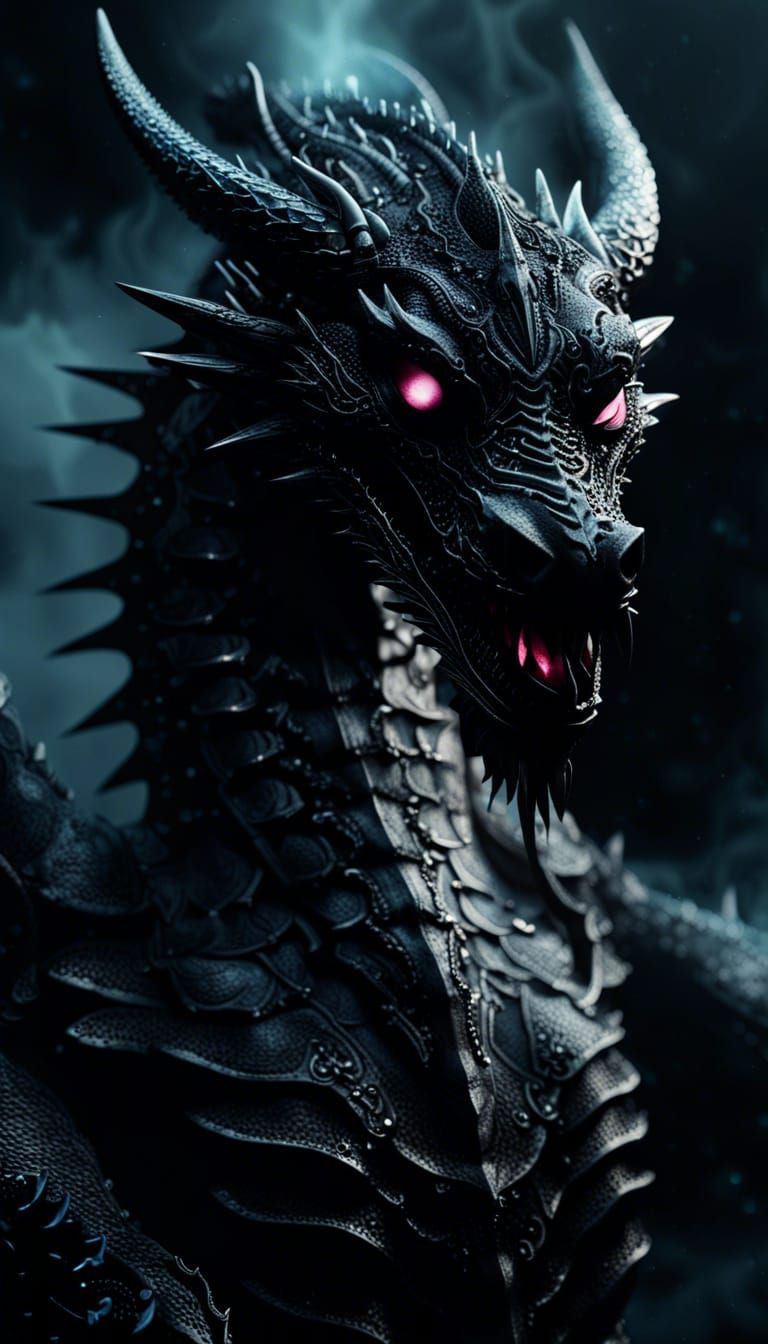 Void Dragon God with Crystal Accents