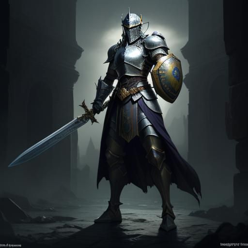 Hyperdetailed Female Knight in Dark Fantasy Style