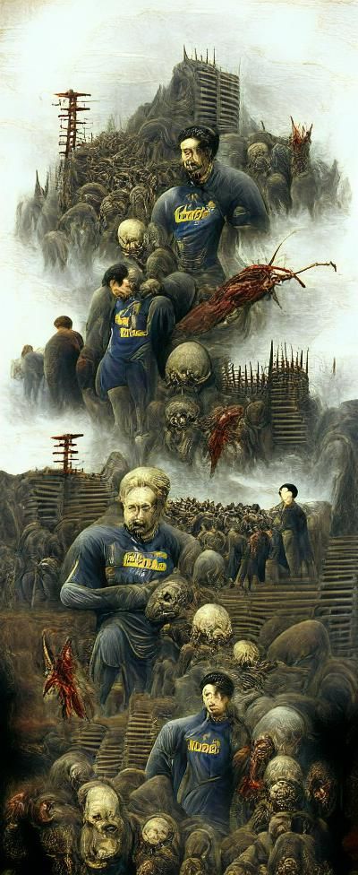 Zombie Horde in Stalinist Architecture, Dore Style