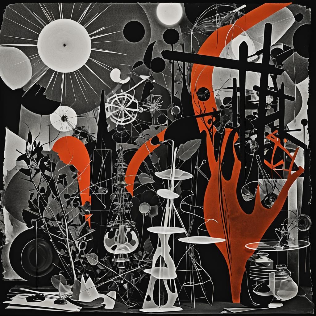 Man Ray Style Photogram in Black and White