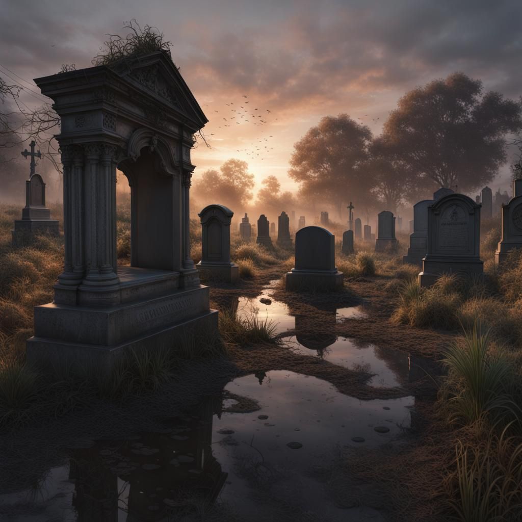 Haunted Victorian Graveyard with Creepy Mist in Unreal Engin...