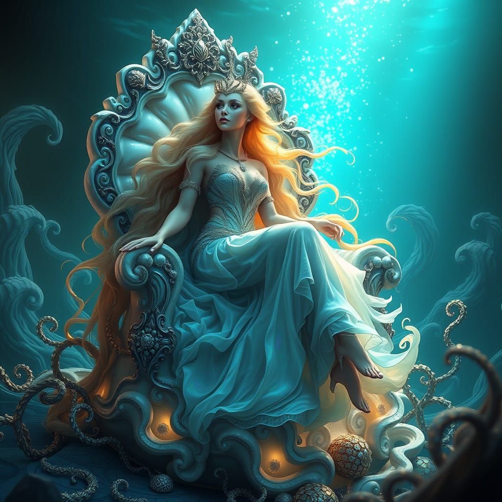 Majestic Goddess of the Sea in Iridescent Hues