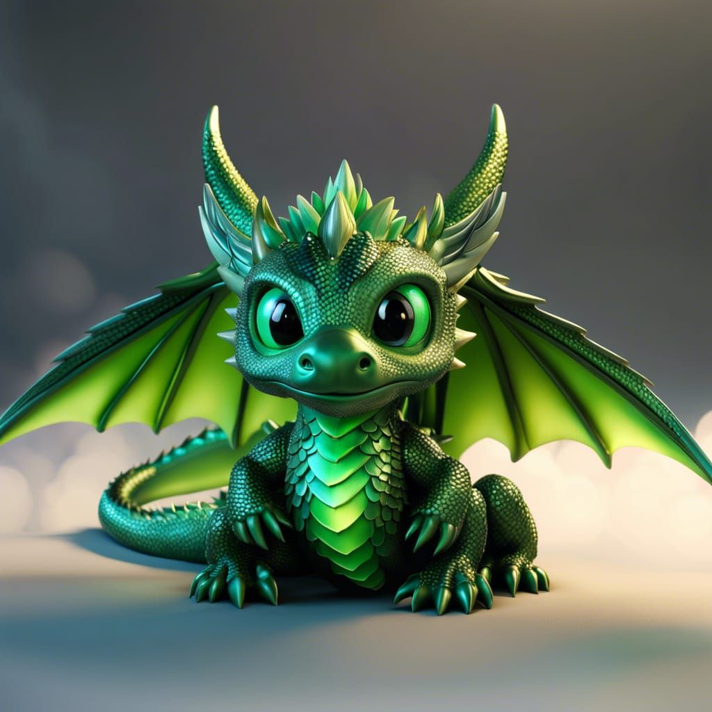 Adorable Krypton Dragon with Sparkling Eyes
