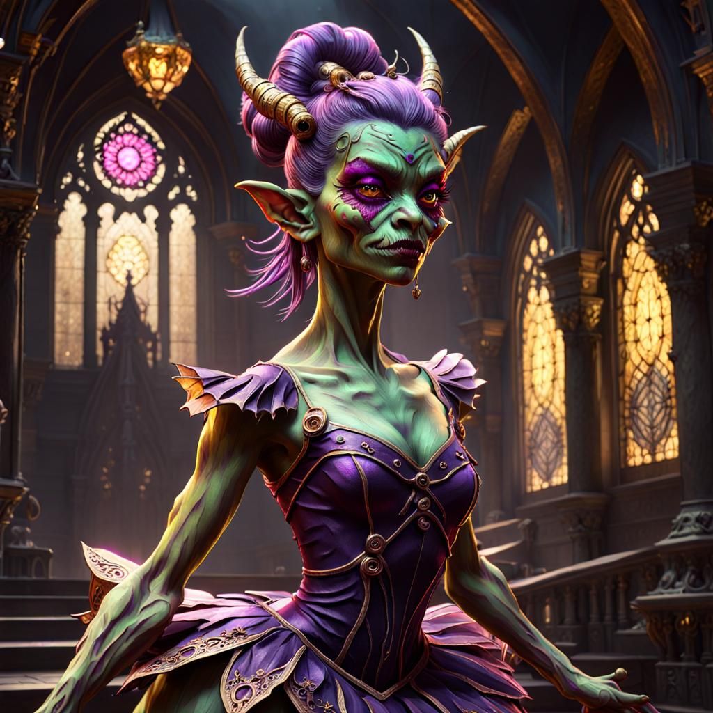 Sinister Ballerina Goblin Girl: A Dark Fantasy Masterpiece