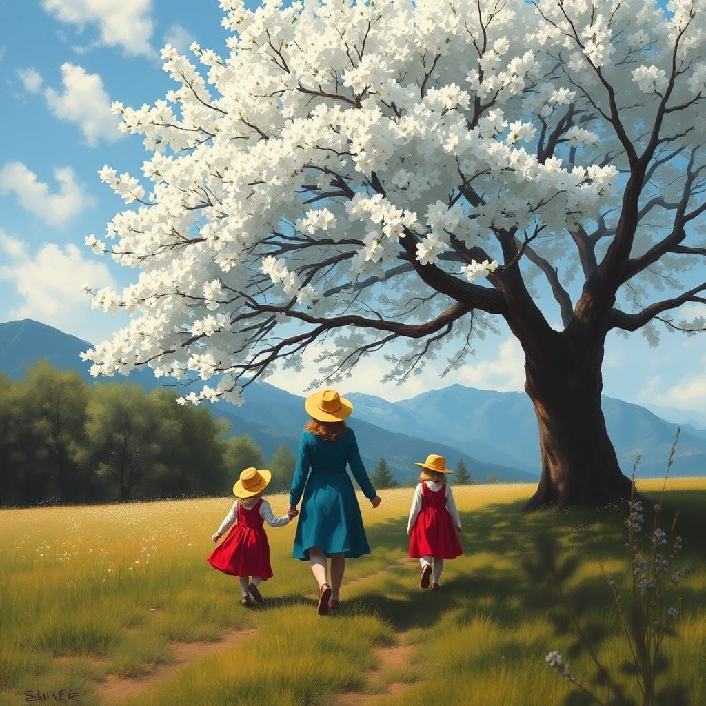 Epic Meadow Scene in Vibrant Digital Art