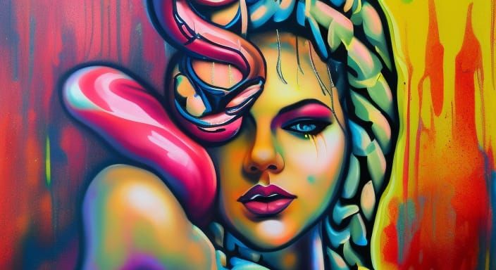 Taylor Swift as Eve in Graffiti Street Art