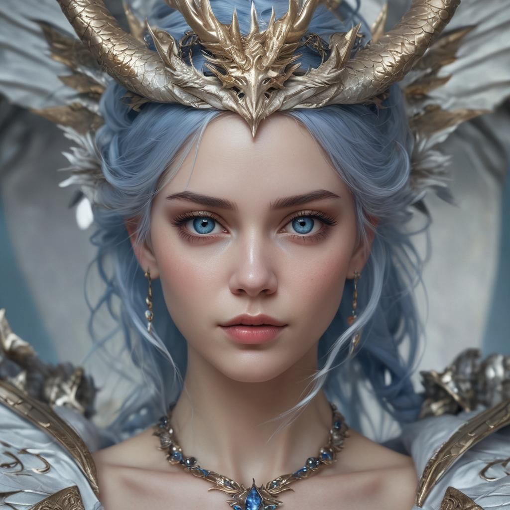 Dragon Queen Portrait in Digital Art Style