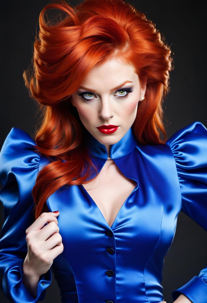 Redhead in Blue: Professional Portrait Photography