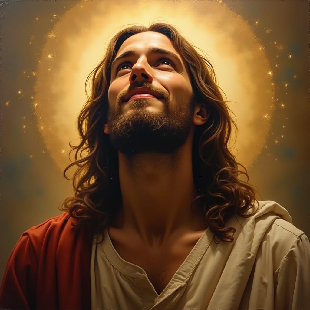 Jesus Christ in Caravaggio Style with Golden Light