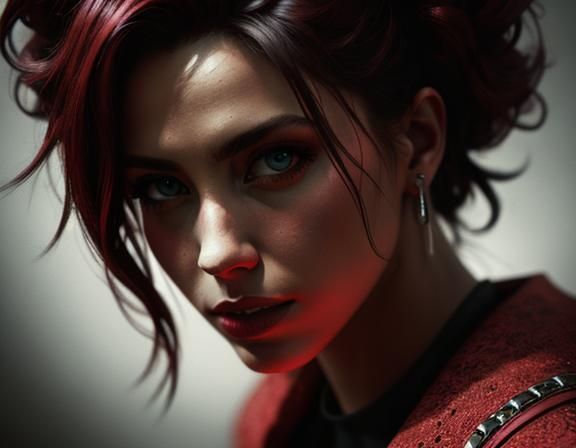 Hyperdetailed Portrait in Scarletpunk Style