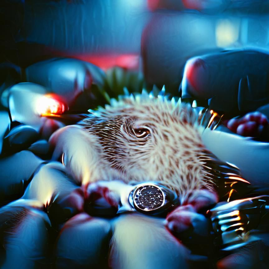 Hedgehog in Film Noir Style, 8k Hyperrealism