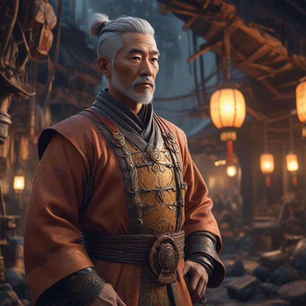 Half-Asian High Mage Marcellus Tran in Mystical Forge