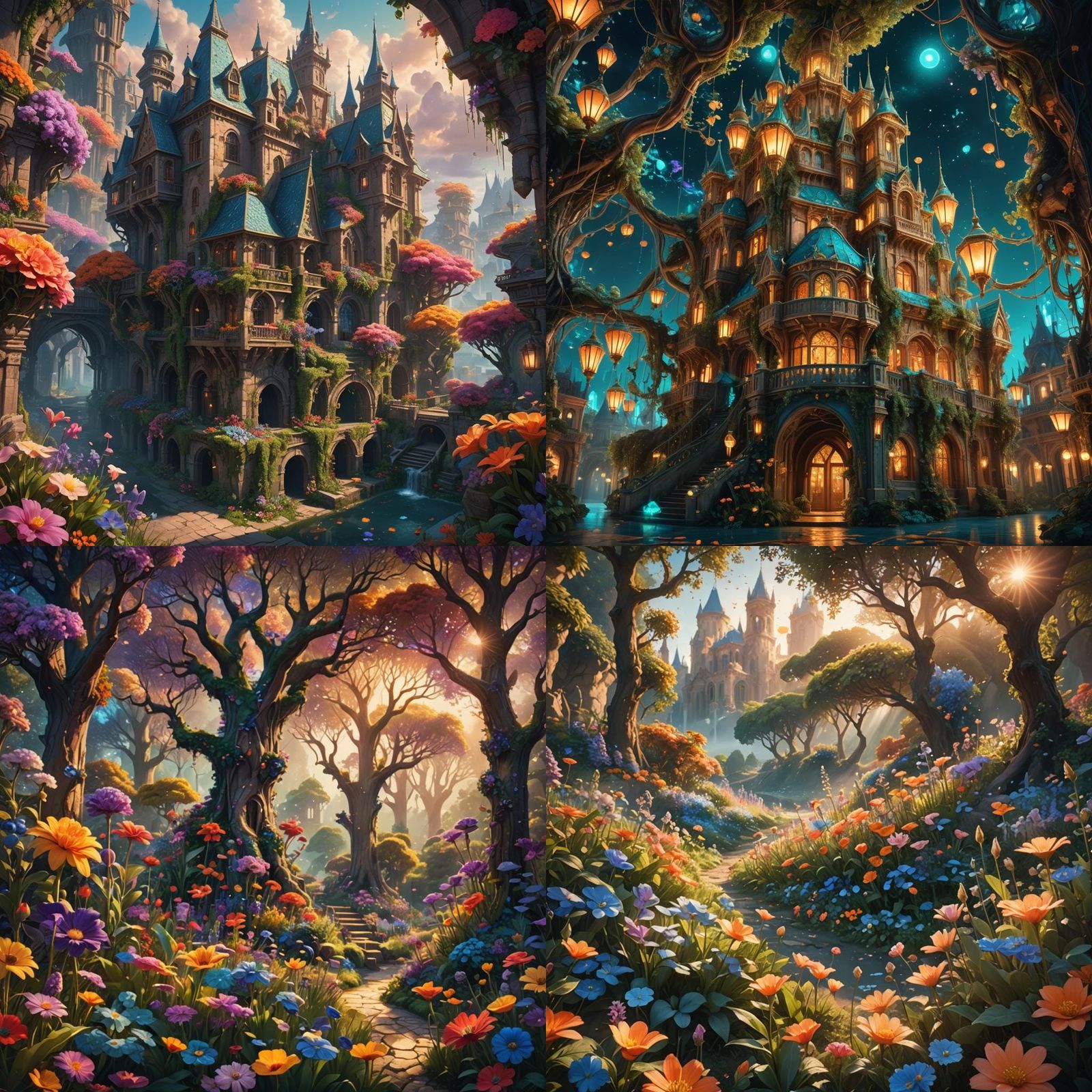 Fantastical Kingdom of Flowers: Detailed Matte Painting