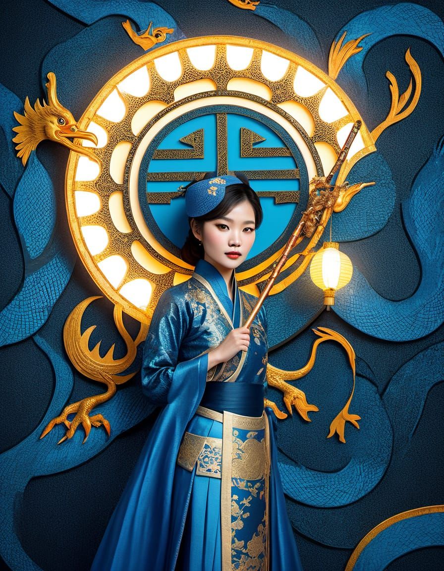 Elegant Vietnamese Woman in Traditional Ao Dai Attire