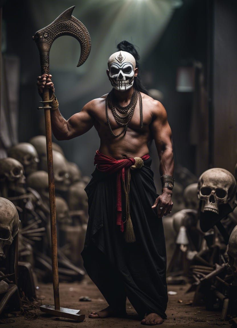 Indian God of Death Wielding Scythe