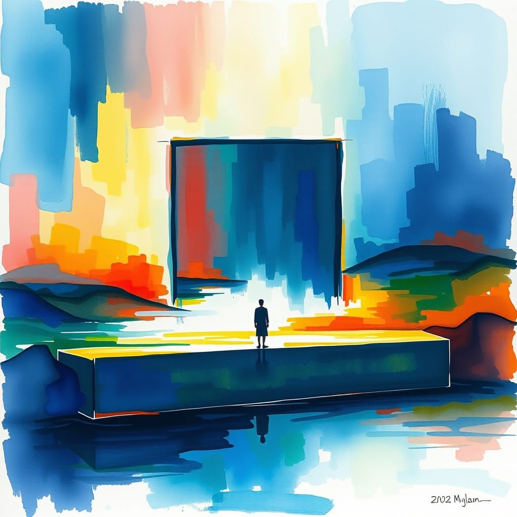 Abstract Ethereal Landscape with Mystic Seer