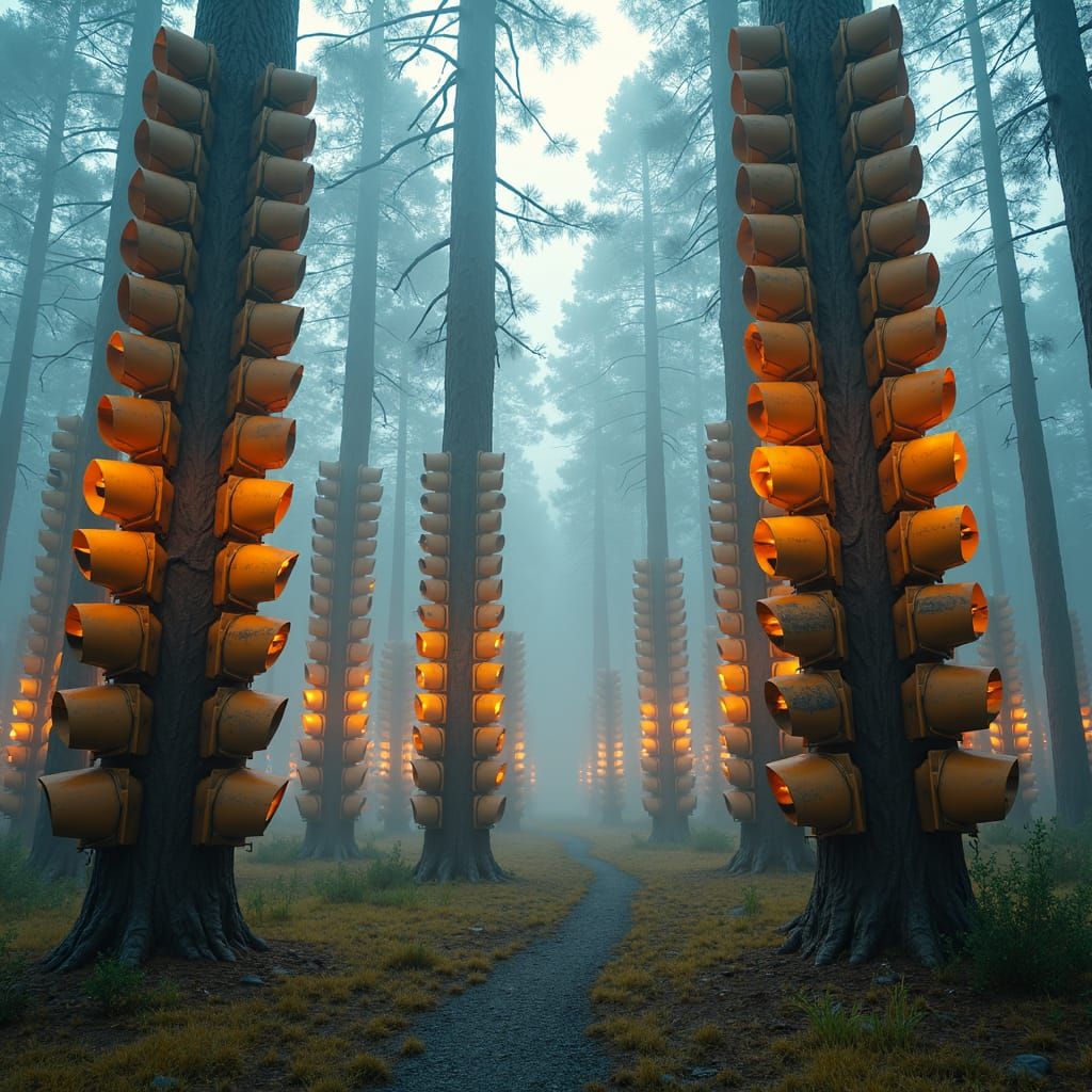 Traffic Light Forest: A Surreal Dreamscape