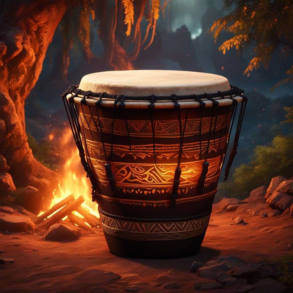Epic Tribal Drums in a Fantastical Landscape