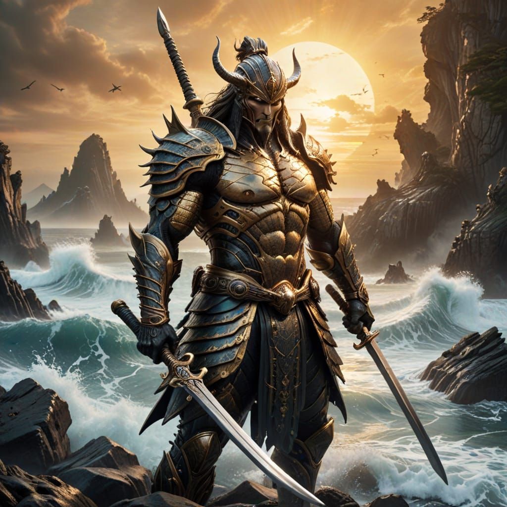 DC's Aquaman as a Samurai warrior