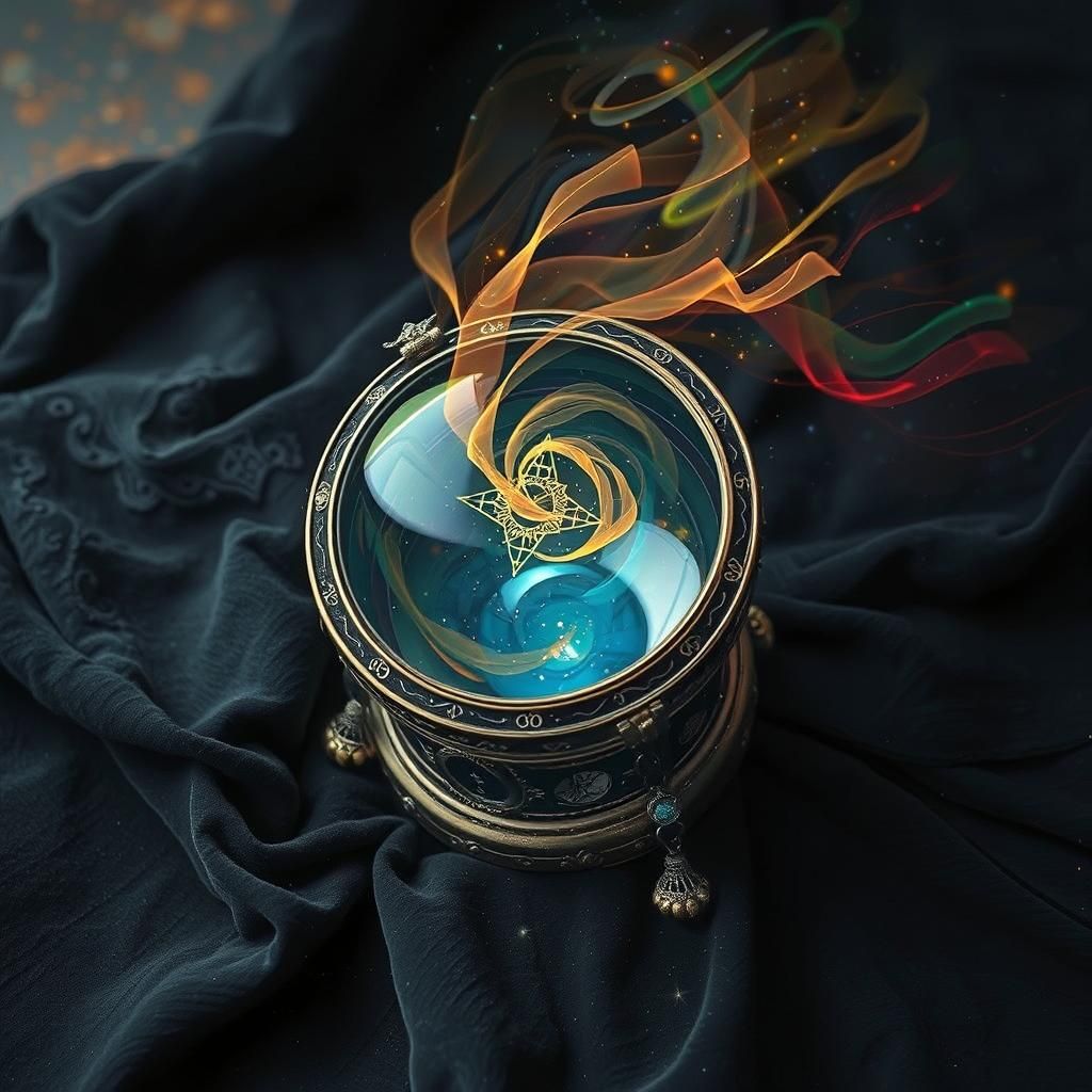 Ornate Scrying Glass with Mystical Glyphs