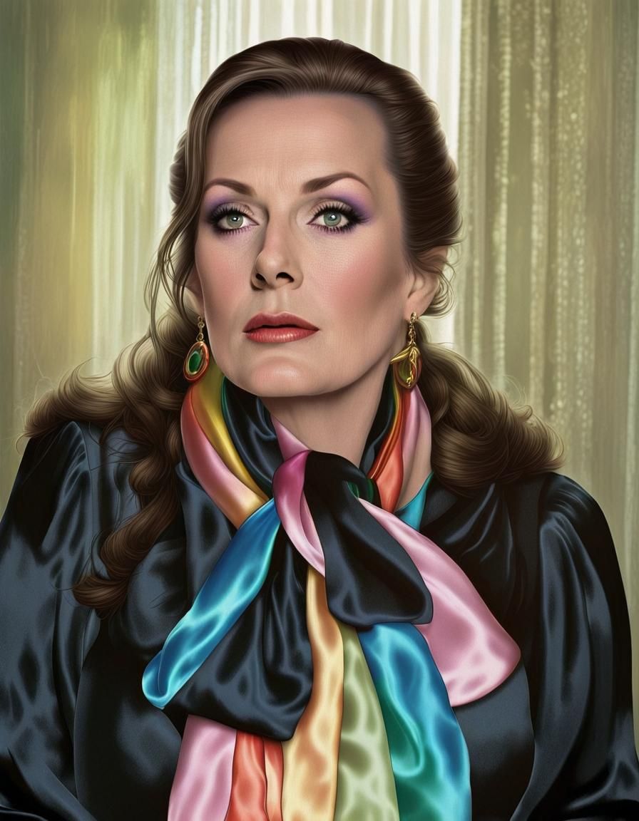 #beautiful #mature #refined #lady #woman #satin #scarf #love...