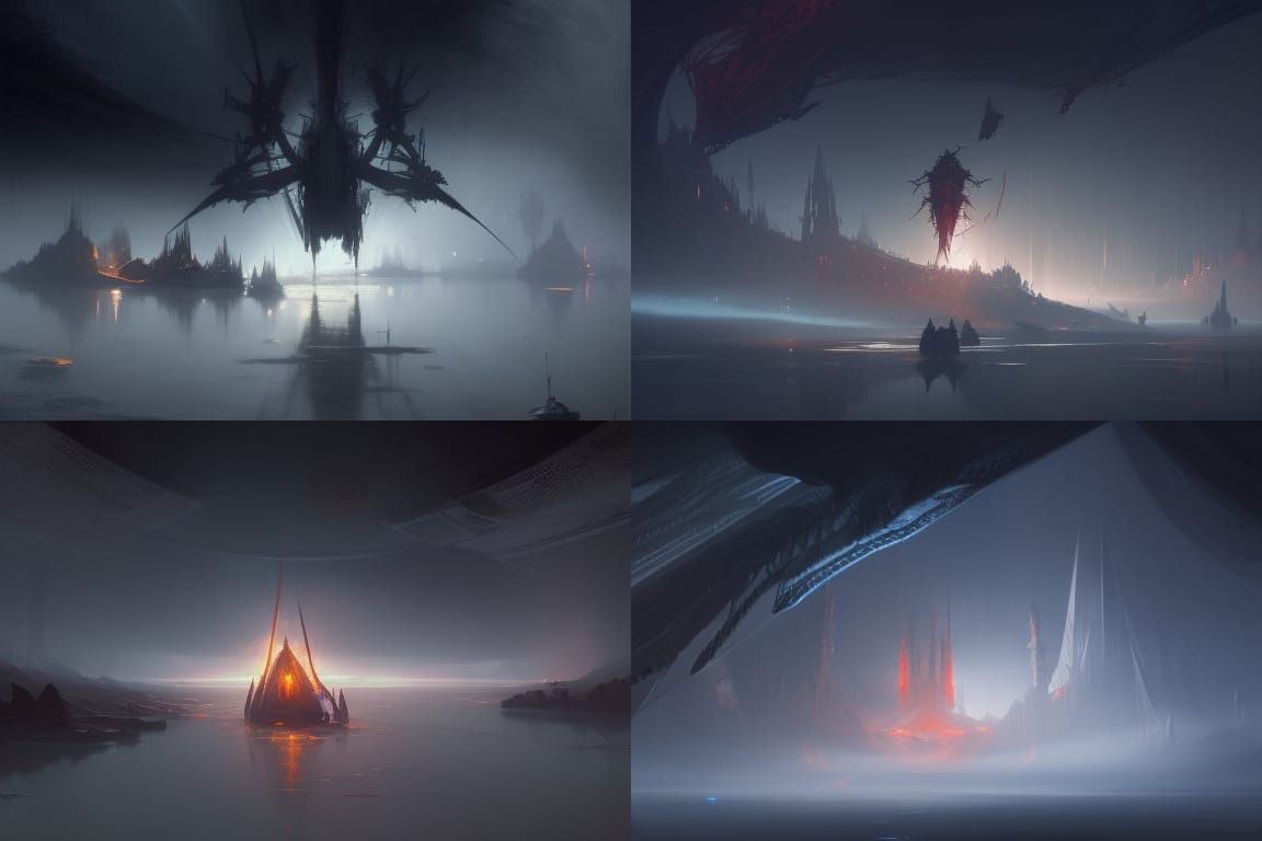 Mutated Crew of Spaceship, Dark Fantasy Concept Art