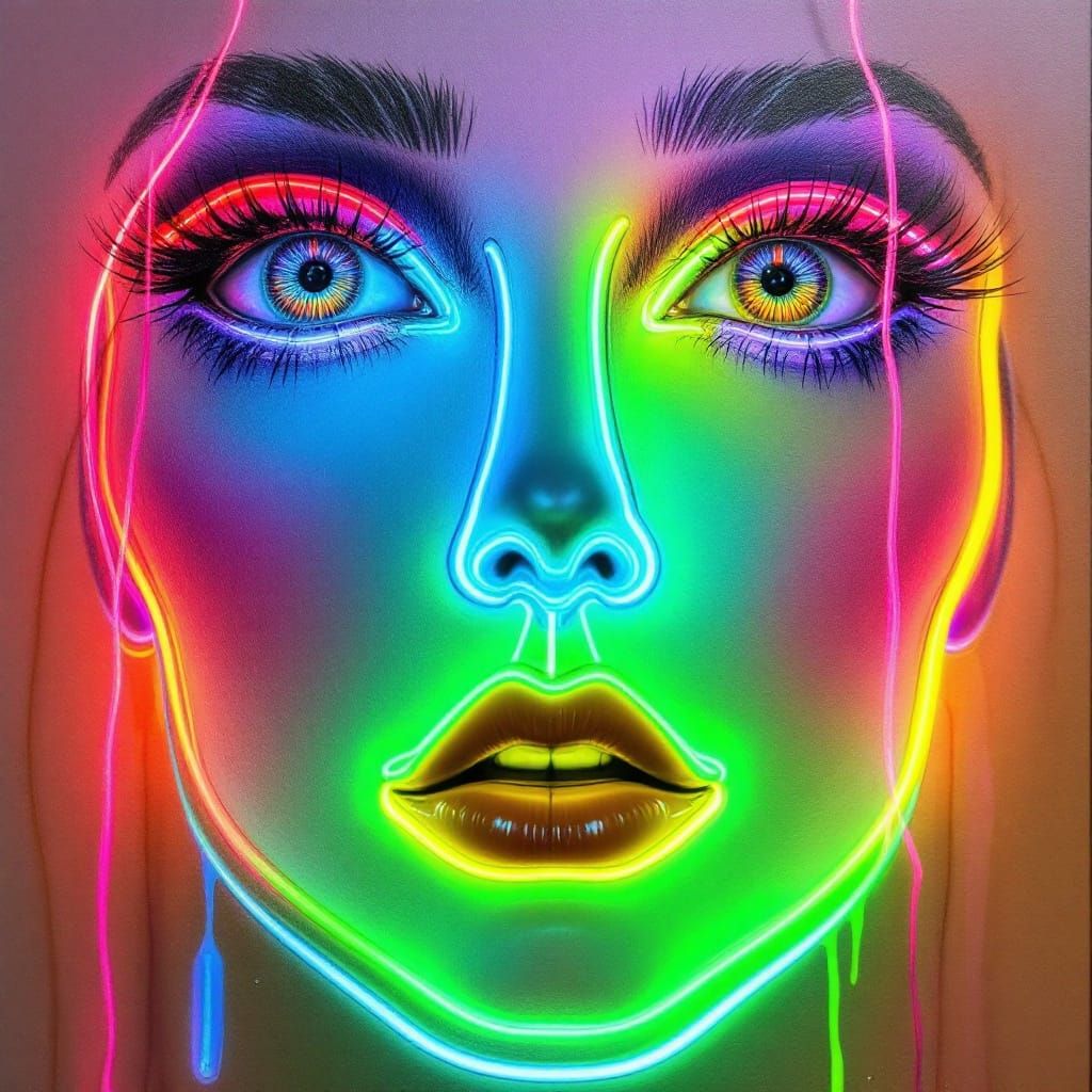 Neon Face Art