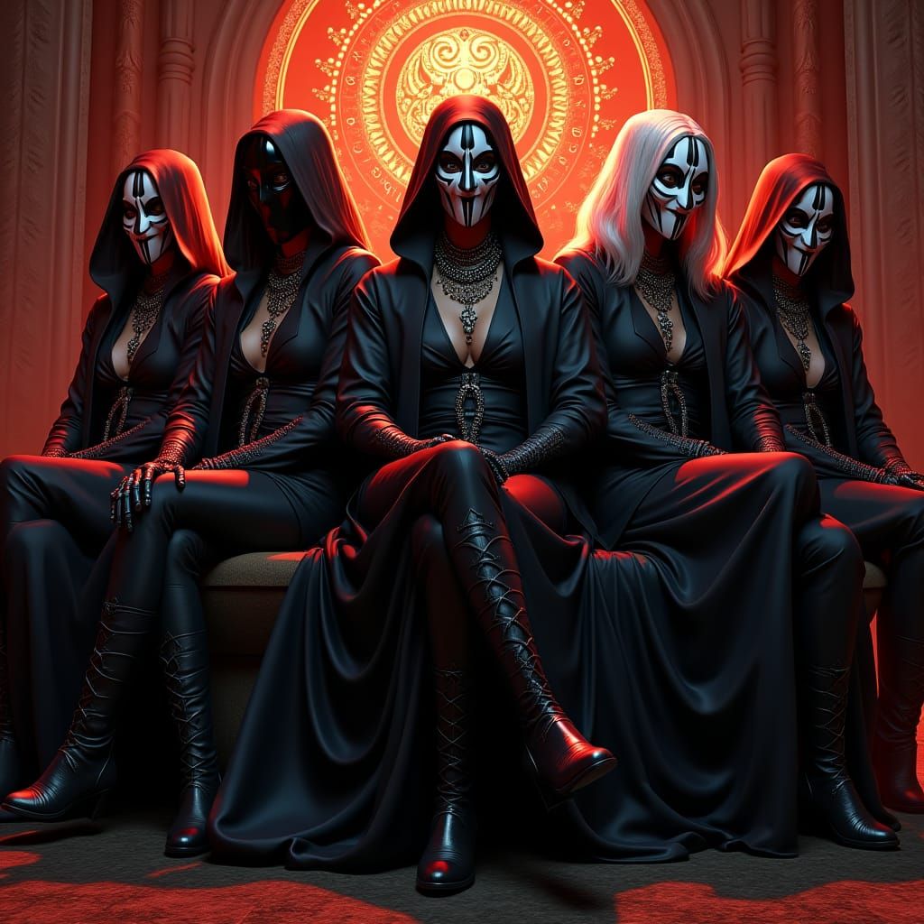 Camilla Parker-Bowles as Ghostface in Art Nouveau Style