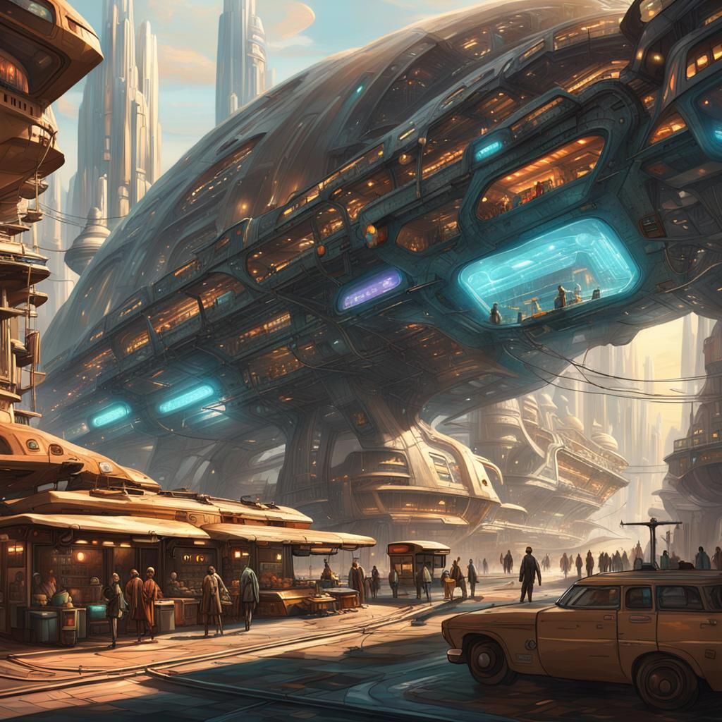 Futuristic Lunarpunk City on Alien Planet