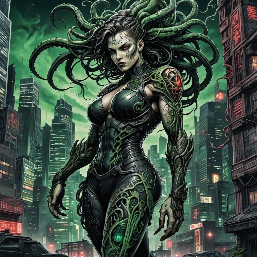 Dystopian Street Fighter in 80s Anime Style