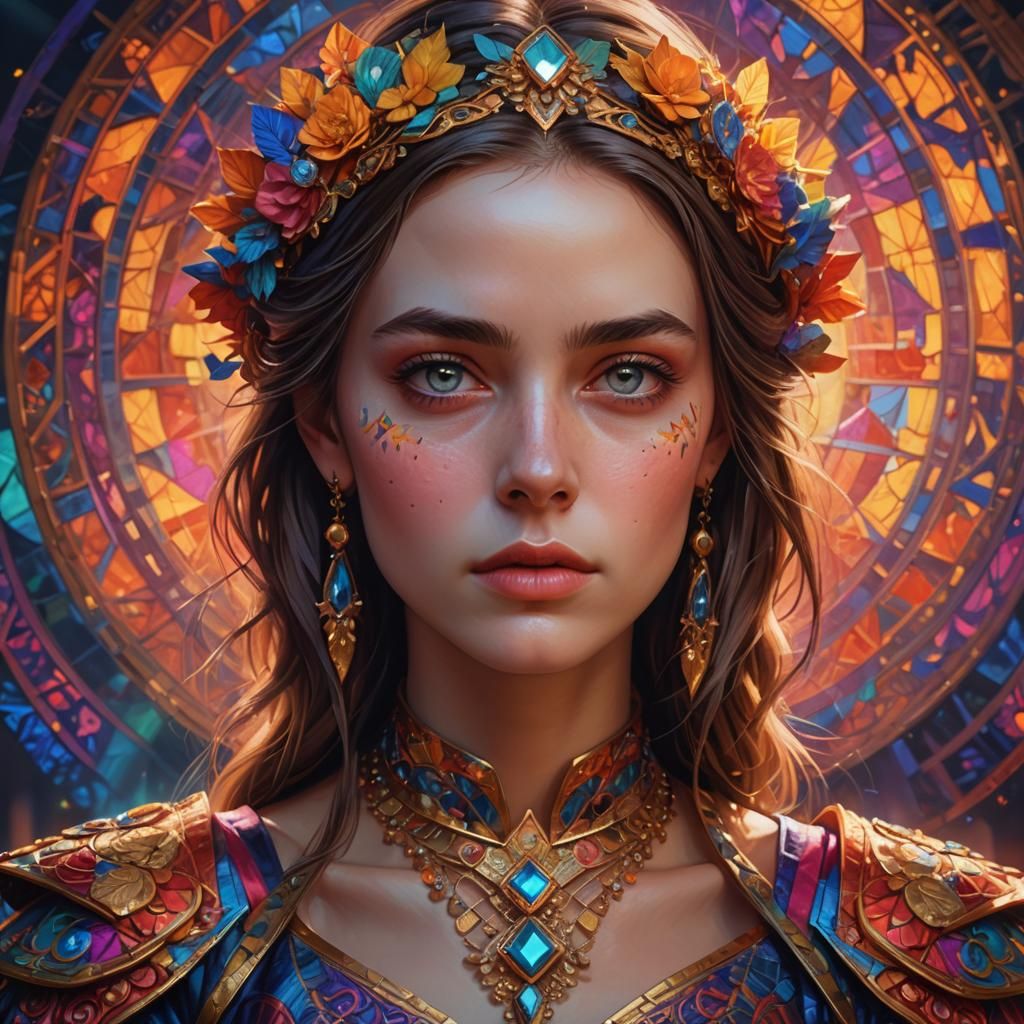 Striking Female Portrait in Fantasy Concept Art Style