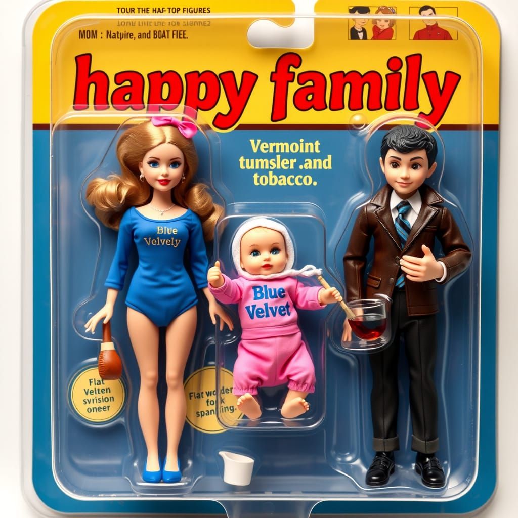 Over-the-Top Happy Family Figures in a Plastic Blister Pack