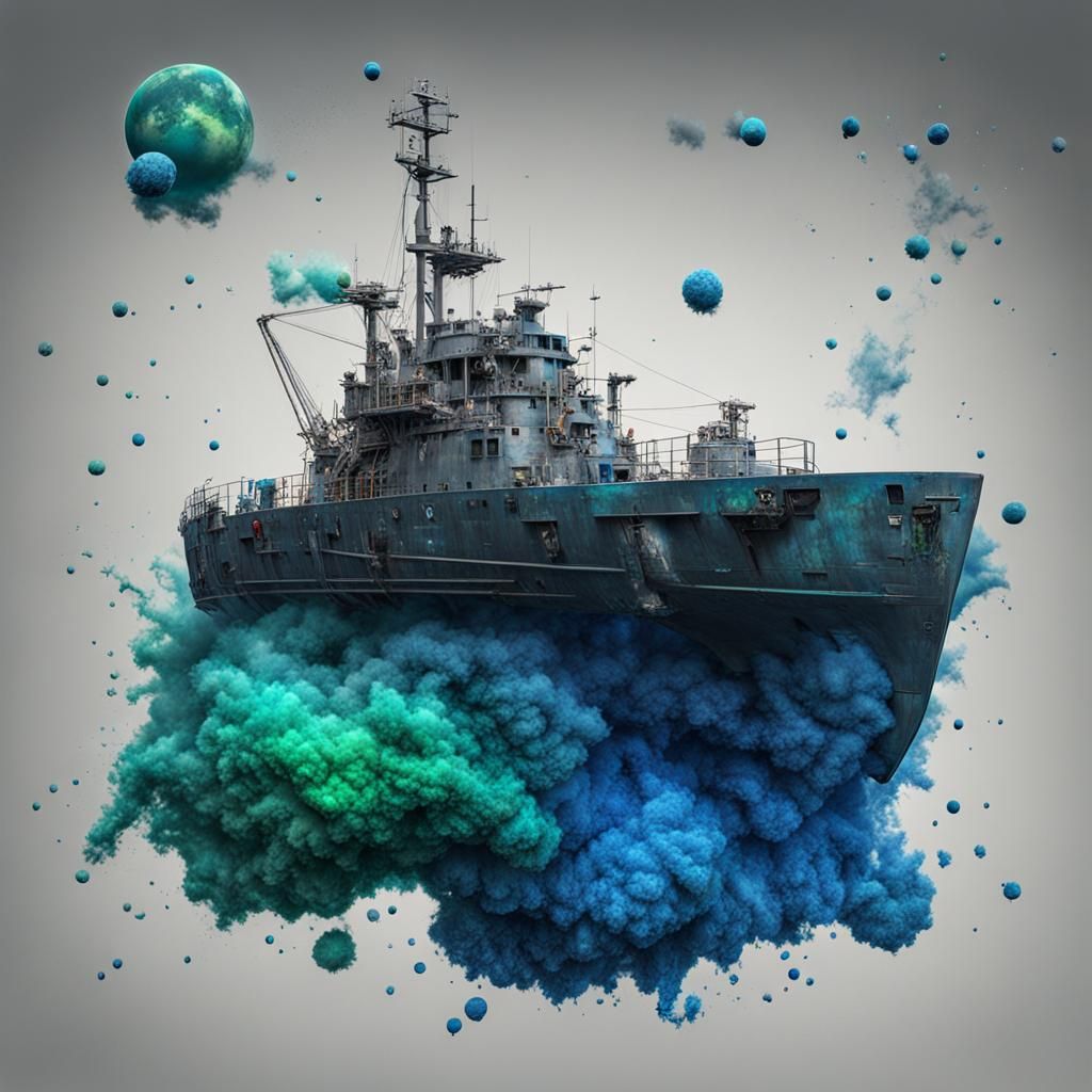 Underwater Swirl of Ink and Light: Photorealistic Painting