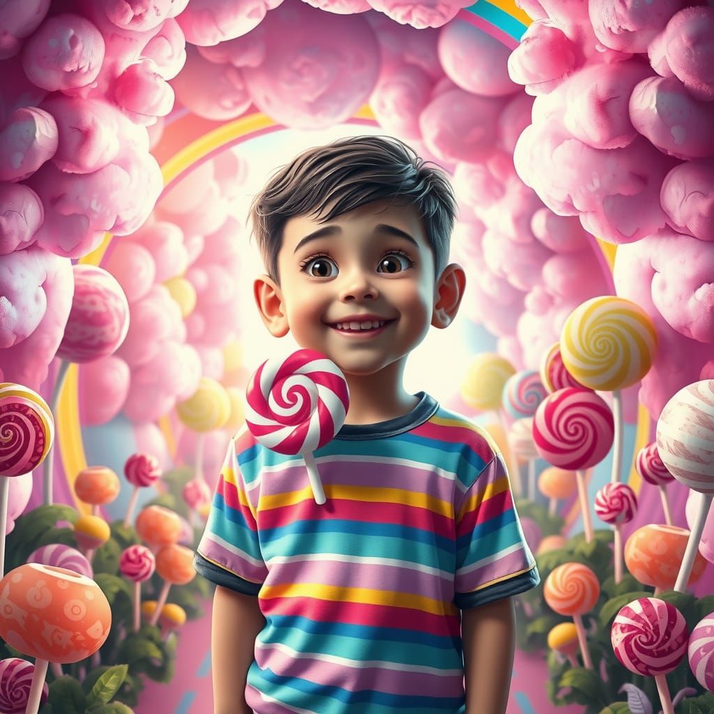 Candy Wonderland: A Child's Dreamscape in Digital Art