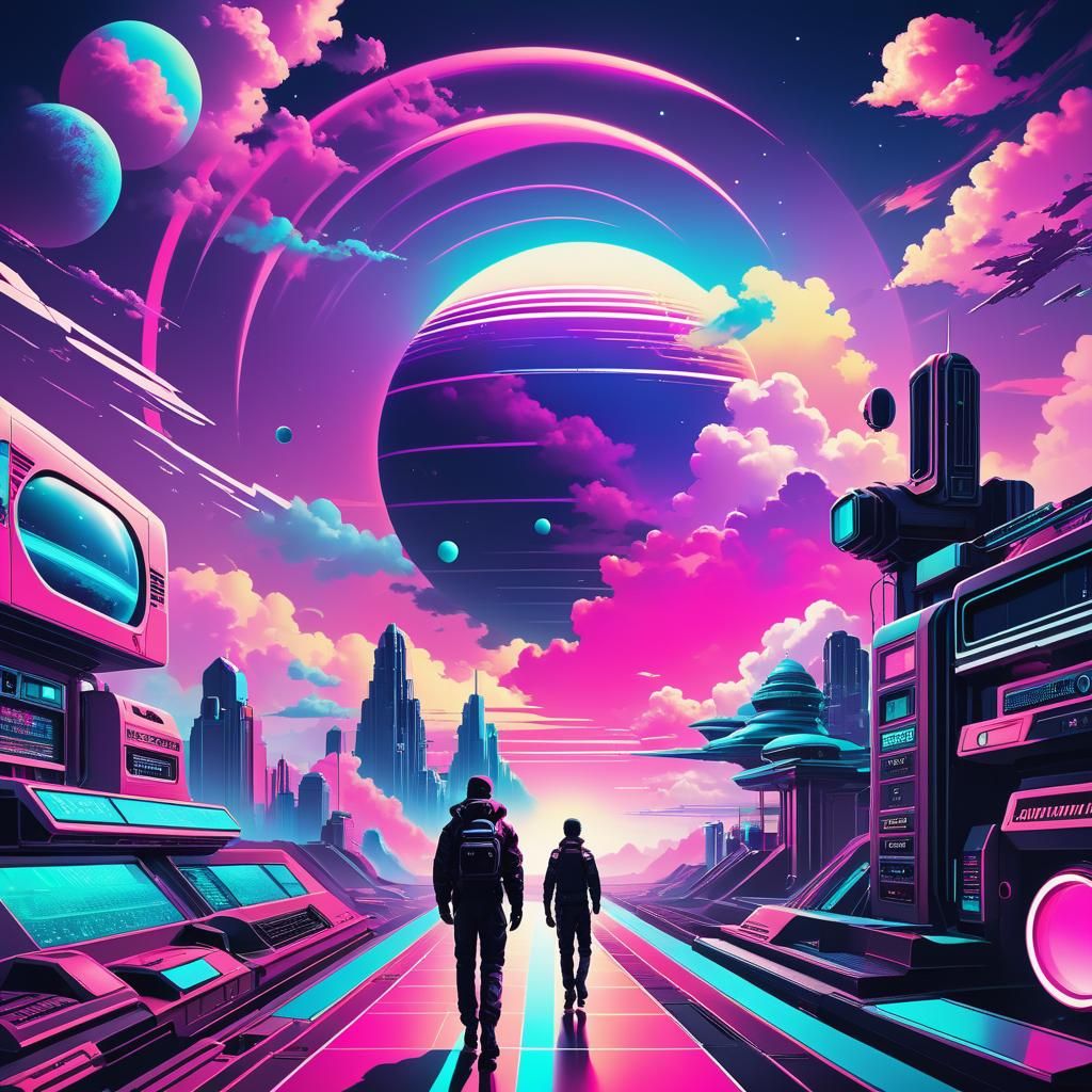 Vaporwave Submechanophobia Quantum Dreamscape