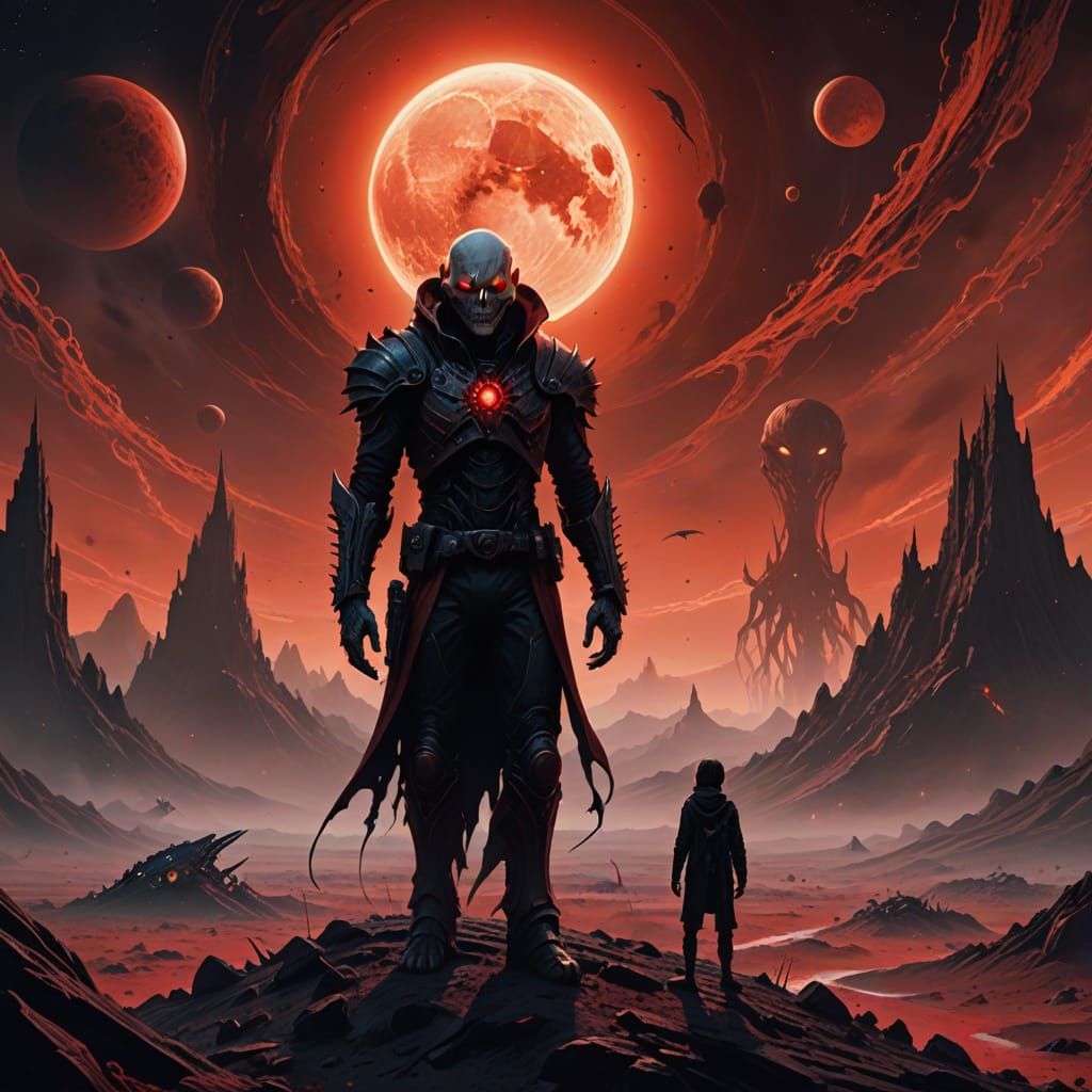 Hybrid Vampire Alien Creature on Barren Planet