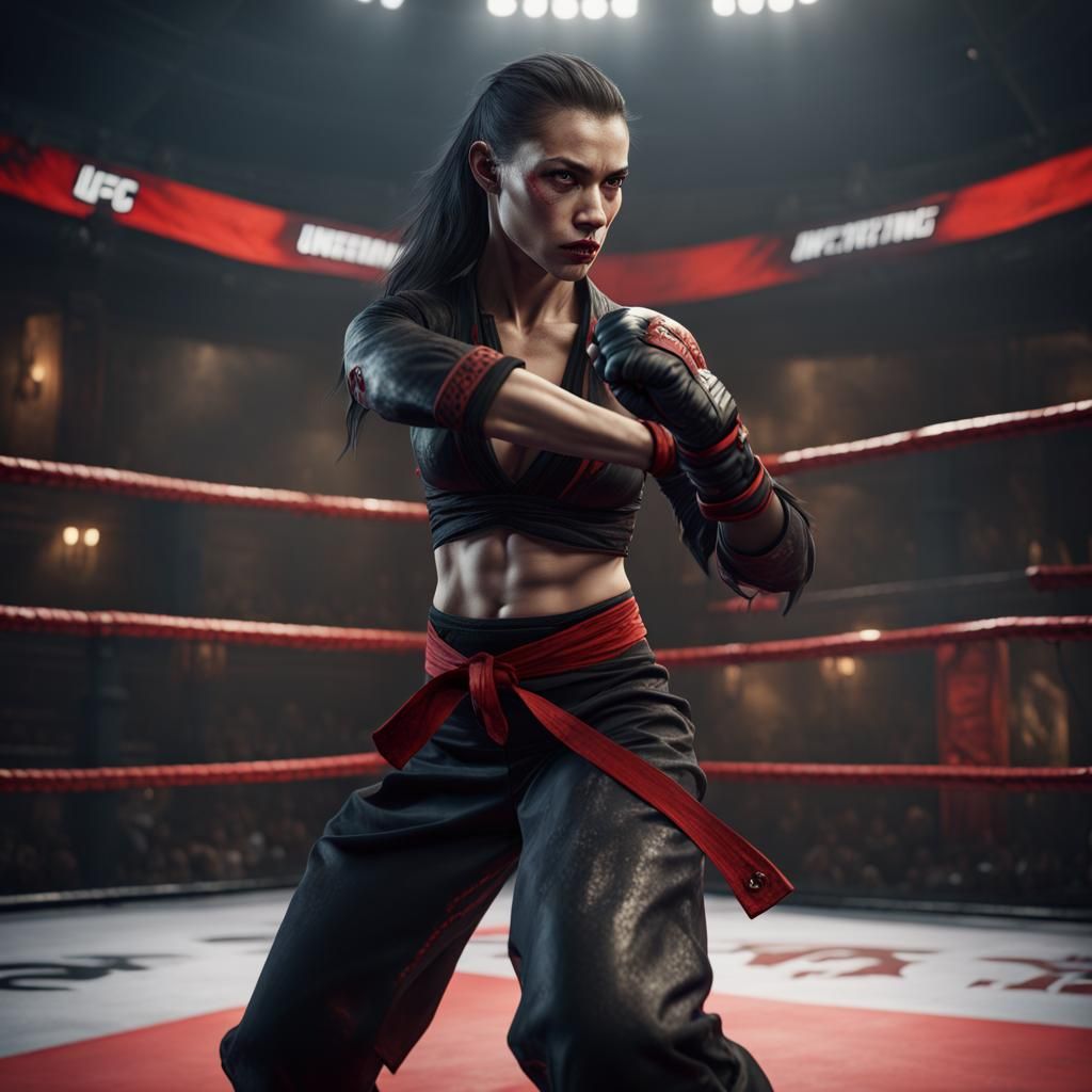 Female Vampire Martial Artist in UFC Arena