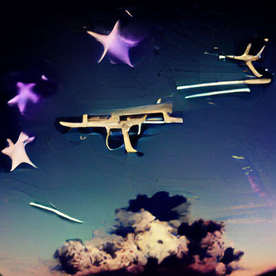 Airplane in the Night Sky