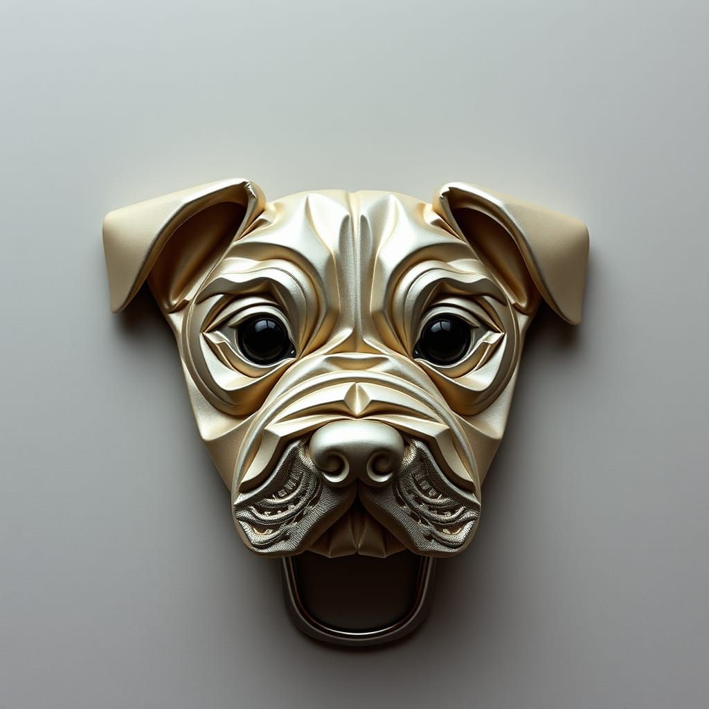 Hyper-Realistic Paperclip Dog Face