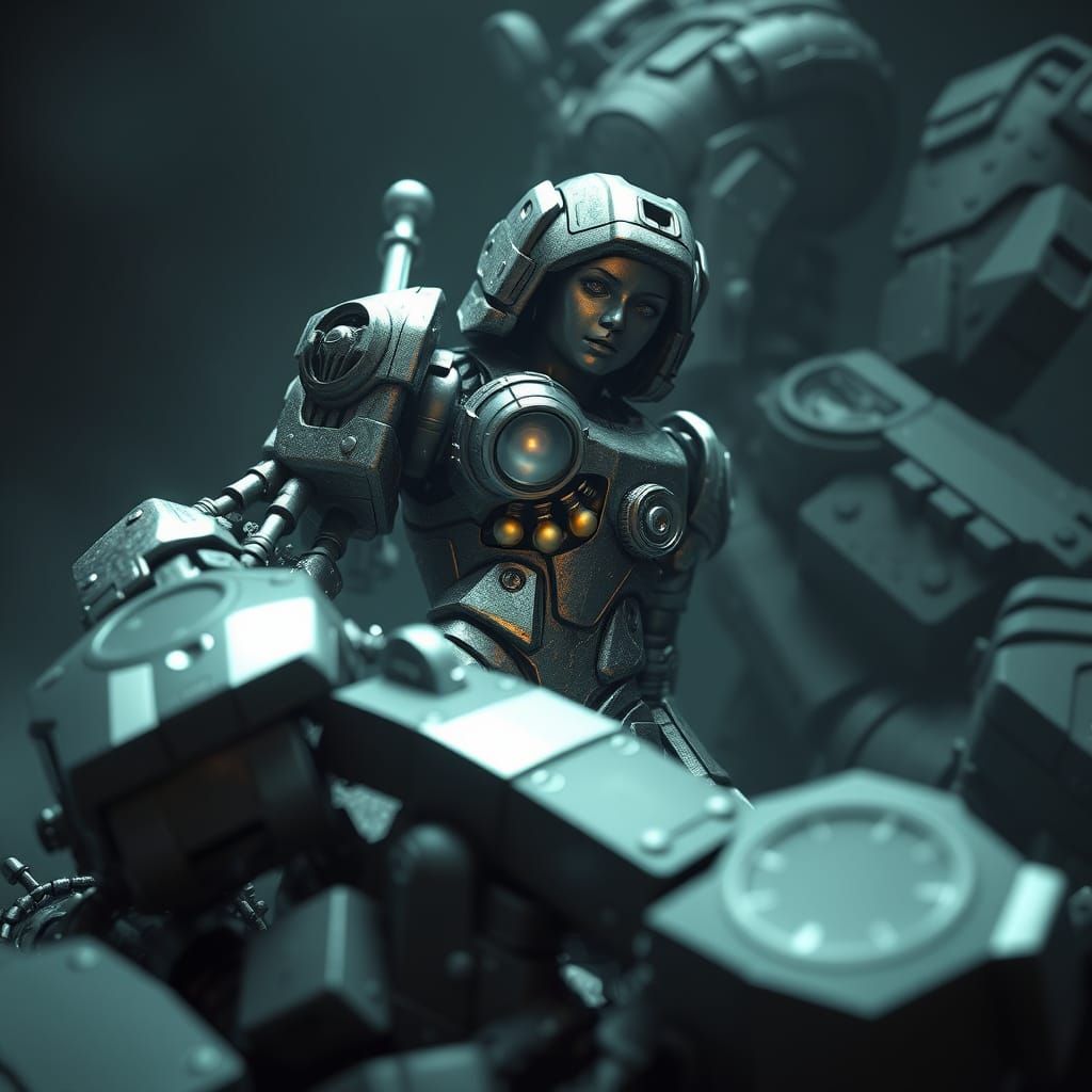Futuristic Mech Mobilization Cinematic Scene