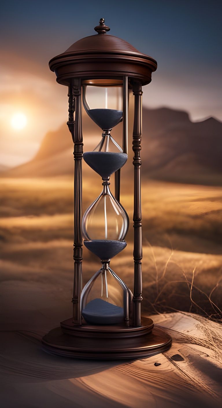 Hourglass in Cottage with Golden Light