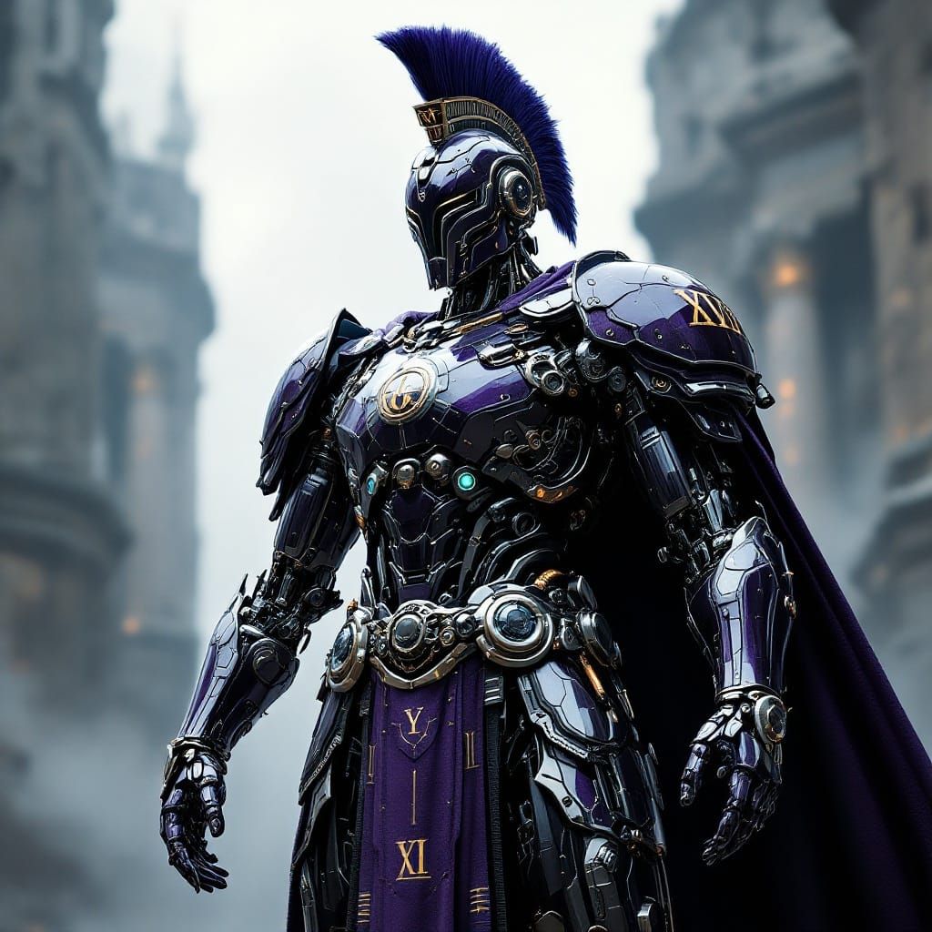 Clockwork Roman Gladiator in Dark Armor