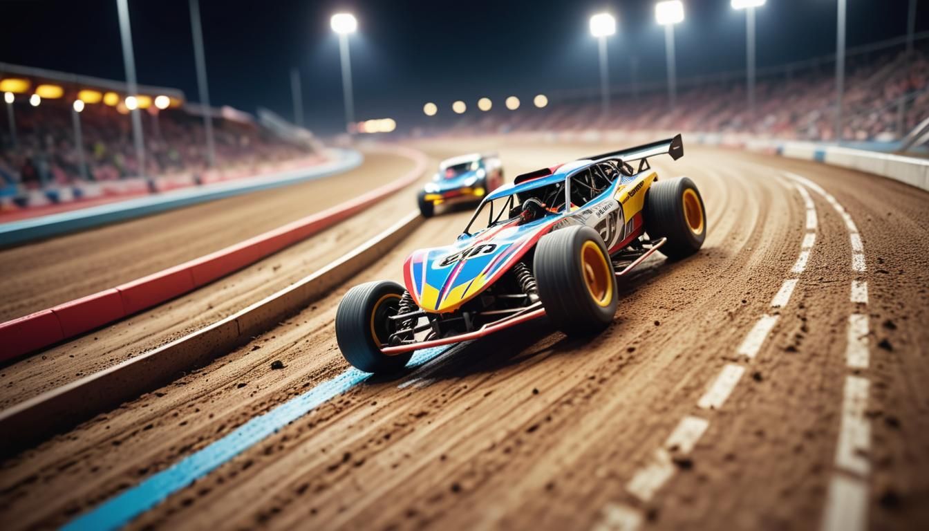 RC Speedway Race with Dynamic Motion Blur