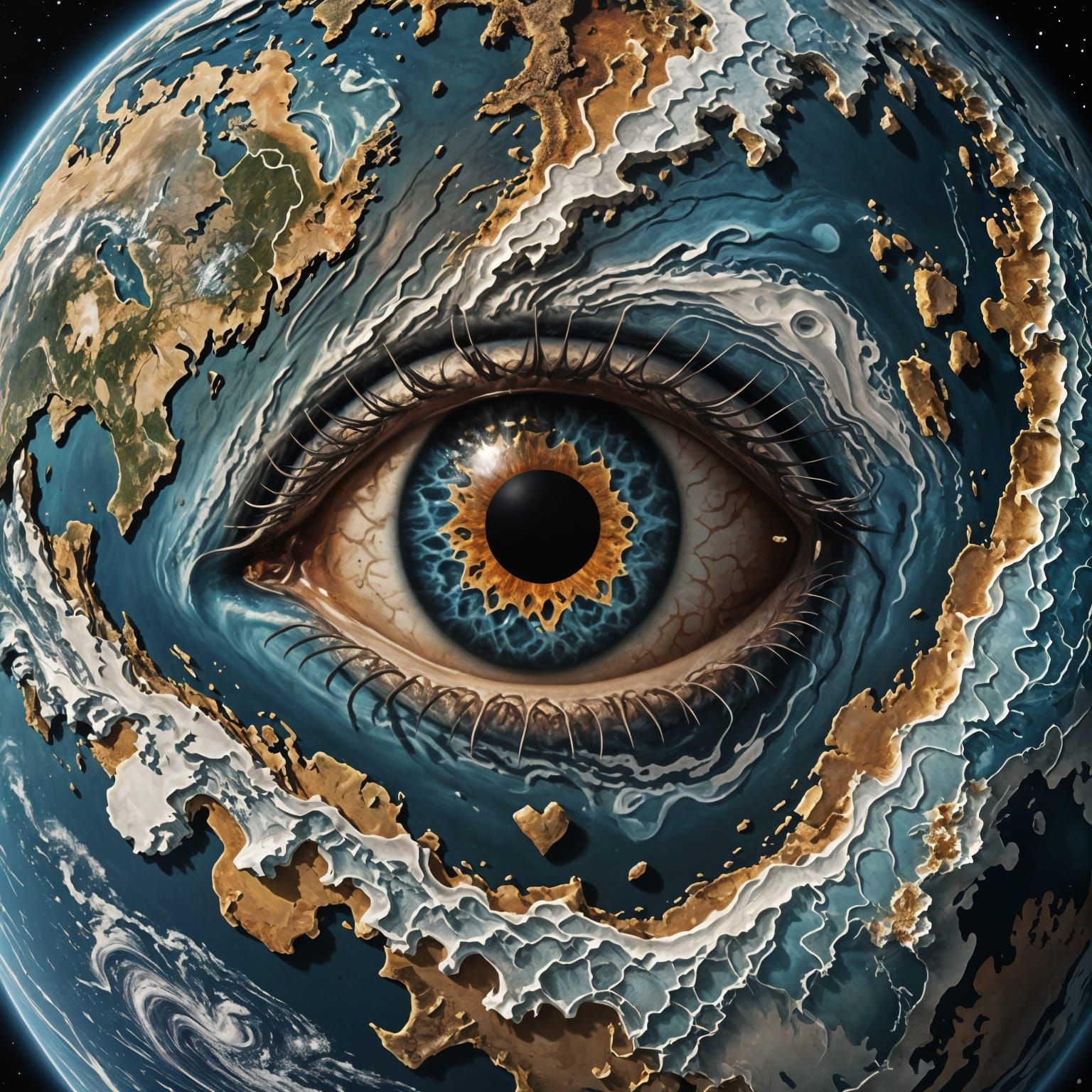 Heart-Shaped Planet with Embedded Human Eye